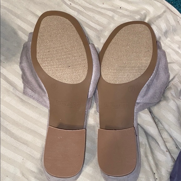 NWOB Gray Block Heeled Mules with Bow - Picture 4 of 5